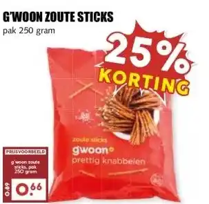 MCD Supermarkt G'WOON ZOUTE STICKS aanbieding