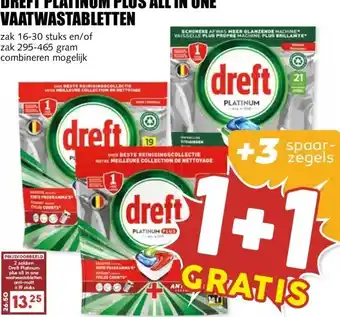 MCD Supermarkt DREFT PLATINUM PLUS ALL IN ONE VAATWASTABLETTEN aanbieding