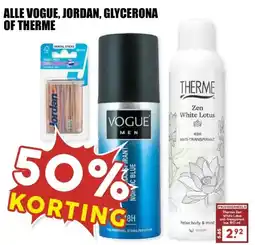 MCD Supermarkt ALLE VOGUE, JORDAN, GLYCERONA OF THERME aanbieding