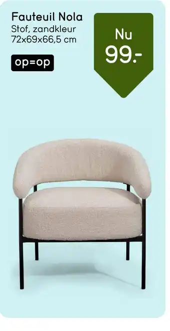 Leen Bakker Fauteuil Nola  zand aanbieding