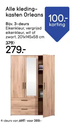 Leen Bakker Alle kleding kasten Orleans aanbieding