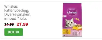 Intratuin Whiskas kattenvoeding. Diverse smaken, inhoud 7 kilo. aanbieding