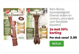 Intratuin Bam-Bones kauwspeelgoed. Diverse maten en vormen, extra sterk voor fanatieke kauwers! aanbieding