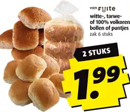 Boni Witte, tarwe of 100% volkoren bollen of puntjes aanbieding