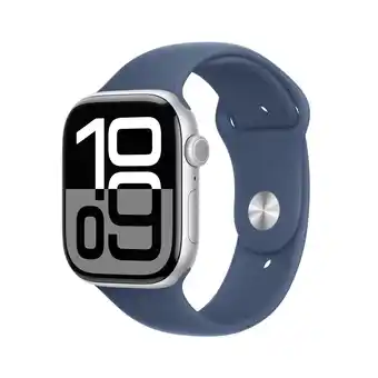 MediaMarkt Apple Watch Series 10 GPs + Cellular 42mm Denim Sport Band S/m Smartwatch Silver aanbieding