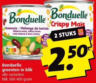 Boni Bonduelle groenten in blik aanbieding