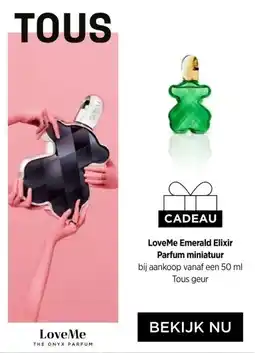 ICI Paris XL LoveMe Emerald Elixir Parfum miniatuur bij aankoop vanaf een 50 ml Tous geur aanbieding