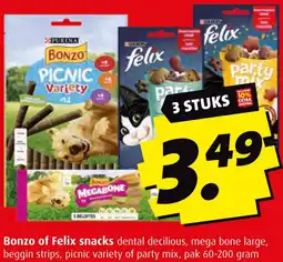 Boni Bonzo of Felix snacks aanbieding