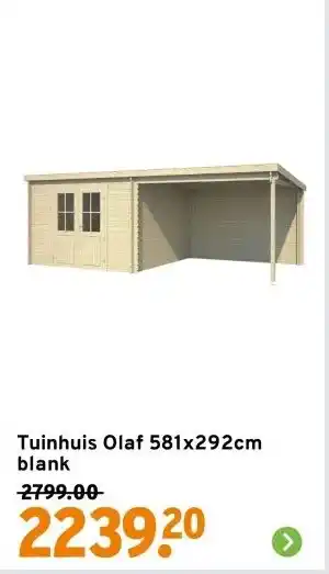 GAMMA Tuinhuis Olaf 581x292cm blank aanbieding