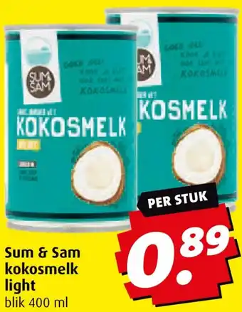 Boni Sum & Sam kokosmelk light aanbieding