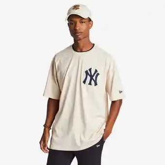 Foot Locker New Era Mlb New York Yankees Heren T-shirts - Beige - Maat: XL - Katoen Jersey - Foot Locker aanbieding