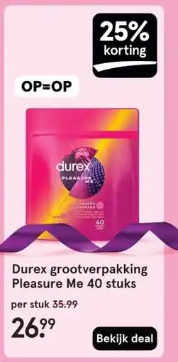 Etos Durex grootverpakking Pleasure Me 40 stuks aanbieding