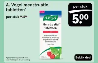 Etos A. Vogel menstruatie tabletten' aanbieding