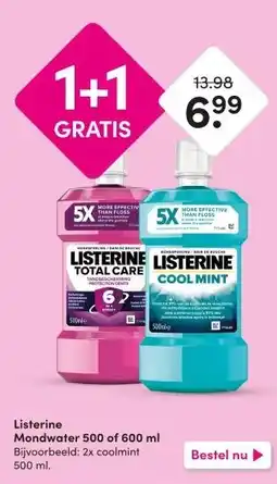 DA Listerine Mondwater 500 of 600 ml aanbieding