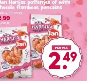 Boon`s Markt Jan Hartjes poffertjes of witte chocola framboos pancakes aanbieding