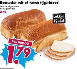 Boon`s Markt Boonacker wit of tarwe tijgerbrood aanbieding