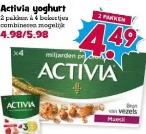 Boon`s Markt Activia yoghurt aanbieding