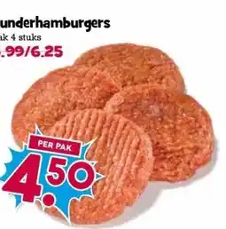 Boon`s Markt Runderhamburgers pak 4 stuks aanbieding