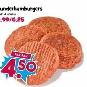 Boon`s Markt Runderhamburgers pak 4 stuks aanbieding