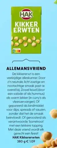 Albert Heijn HAK Kikkererwten aanbieding