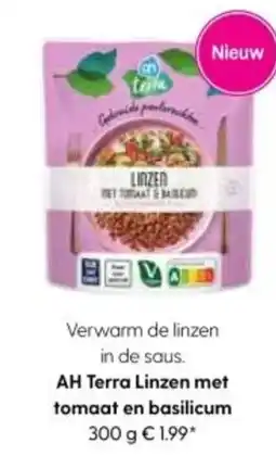 Albert Heijn AH Terra Linzen met tomaat en basilicum aanbieding