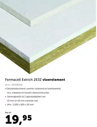 Bouwcenter Fermacell Estrich 2E32 vloerelement 150*50*3 cm aanbieding