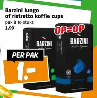 Poiesz Barzini lungo of ristretto koffie cups aanbieding