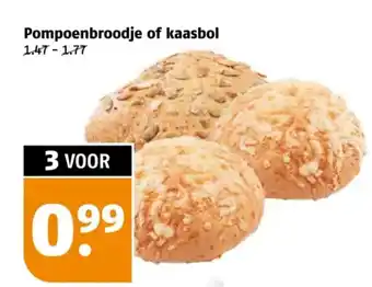 Poiesz Pompoenbroodje of kaasbol aanbieding