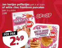 Poiesz Jan hartjes poffertjes of witte choc framboos pancakes aanbieding