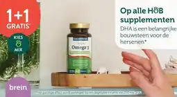 Holland & Barrett 1+1 GRATIS Op alle H&B supplementen DHA is een belangrijke bouwsteen voor de hersenen* aanbieding