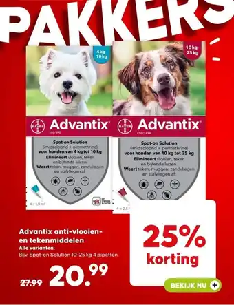 Pets Place Advantix anti-vlooien en tekenmiddelen aanbieding