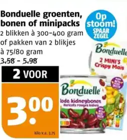 Poiesz Bonduelle groenten bones of mini packs aanbieding