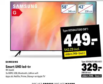 Makro Smart UHD led-tv aanbieding