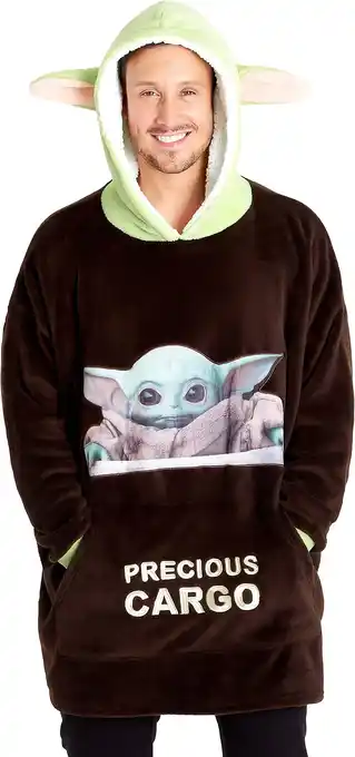 Amazon Disney Mandalorian Heren Hoodies Fleece Oversized Deken Hoodie Baby Yoda aanbieding