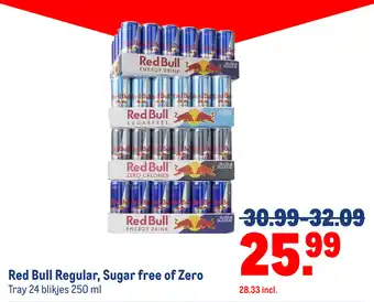 Makro Red Bull Regular, Sugar free of Zero aanbieding