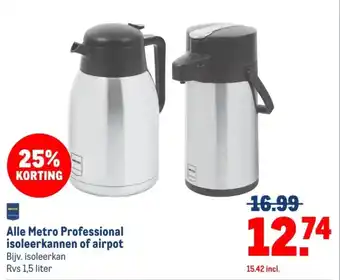 Makro Alle Metro Professional isoleerkannen of airpot aanbieding