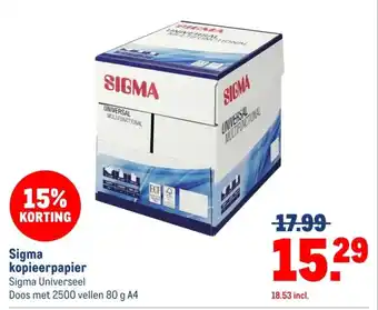 Makro Sigma kopieerpapier aanbieding