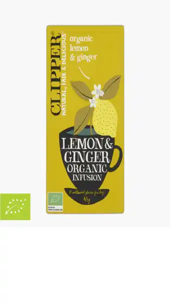 Flink Clipper Lemon & Ginger Organic Infusion 45g aanbieding