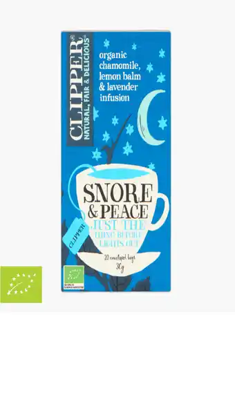 Flink Clipper Snore & Peace Organic Chamomile, Lemon Balm & Lavender Infusion 20St. 30g aanbieding