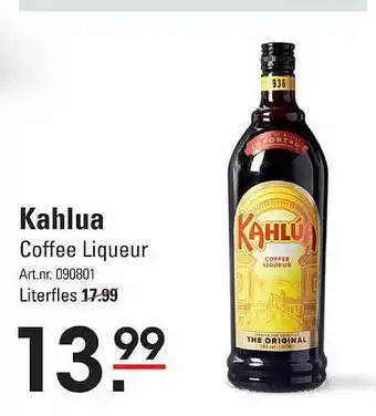 Sligro Kahlua Coffee Liqueur literfles aanbieding