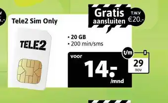 Welcom Tele2 Sim Only aanbieding