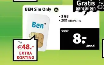 Welcom Ben Sim Only aanbieding