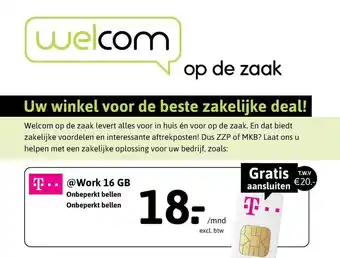 Welcom @Work 16 GB Onbeperkt Bellen aanbieding