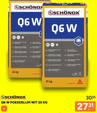 BOUWMAAT Schönox Q6 w poederlijm wit aanbieding