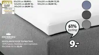 Jysk Hoeslaken Voor Topmatras 61% Korting aanbieding