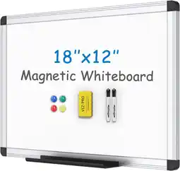 Amazon VIZ-PRO Magnetisch whiteboard/whiteboard, 45 x 30 cm, inclusief 1 gum, 2 stiften en 4 magneten aanbieding