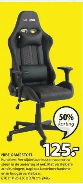 Jysk Nibe Gamestoel 50% Korting aanbieding