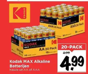 Vomar Voordeelmarkt Kodak Max Alkaline Batterijen AA Of AAA aanbieding