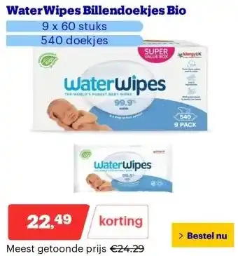 Bol.com WaterWipes Billendoekjes Bio aanbieding