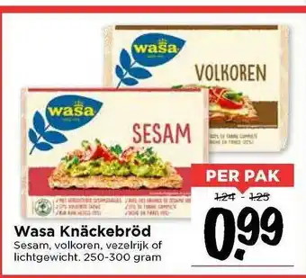 Vomar Voordeelmarkt Wasa Knäckebröd Sesam, Volkoren, Vezelrijk Of Lichtgewicht aanbieding